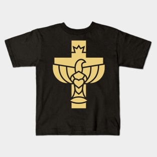 The cross of Jesus and the dove - a symbol of the Holy Spirit Kids T-Shirt